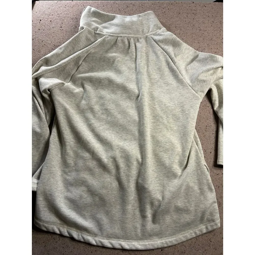 Earth Yoga Gray Asymmetrical Zip Mock Neck Sweatshirt XL
